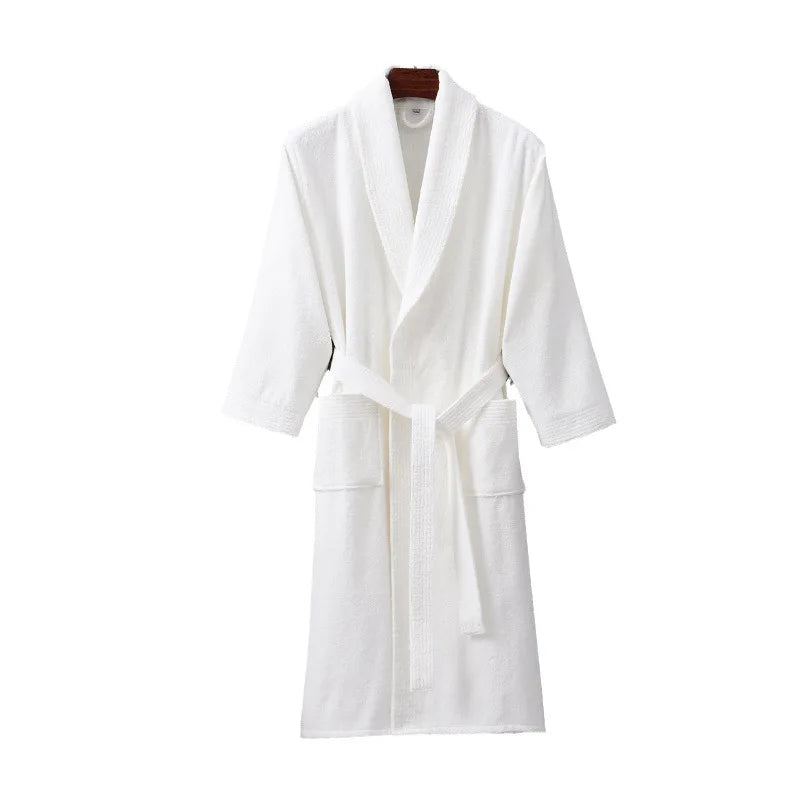 Peignoir_de_bain_100_coton-pur_coton-manche_trois_quarts-mi-mollet-col_V-doux-confortable-moelleux-epais-absorbant-printemps-hiver-automne-blanc