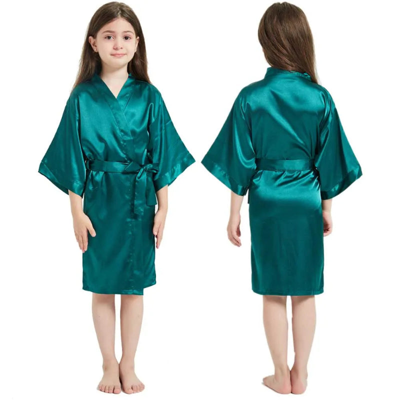Peignoir_de_bain_14_ans_pas_cher-polyester-manche trois quarts-mi genou-col V-léger-doux-moelleux-confortable-absorbant-printemps-été-bleu sarcelle