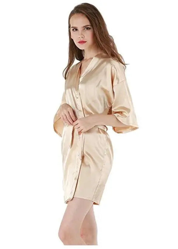 Peignoir_de_bain_16_ans-Popeline_polyester_mince-manche_courte-poche_laterale-col_V-mi-cuisse-absorbant-moelleux-confortable-été-doux-printemps-beige