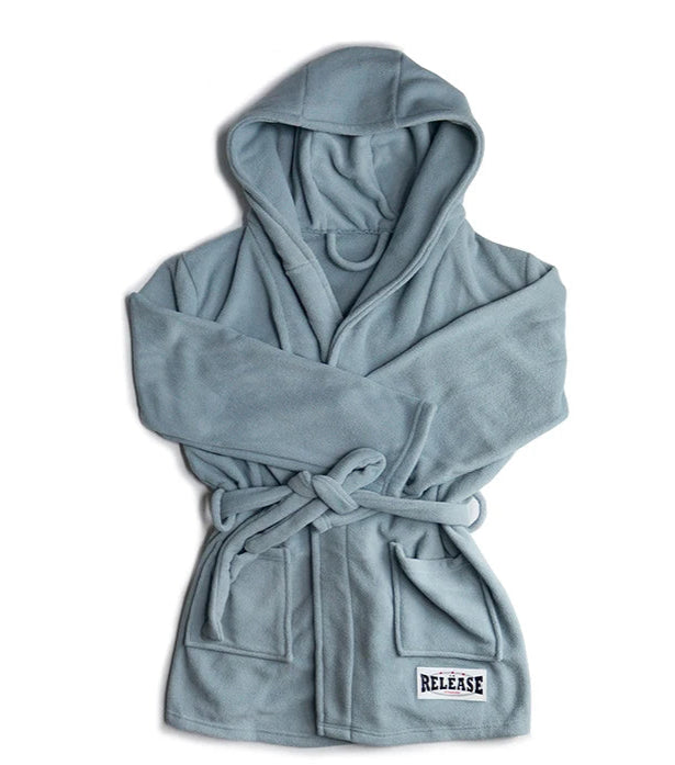 Peignoir de bain épais homme-polyester-épais-manche-longue-capuche-mi-cuisse-avec-culotte-motif-uni-doux-moelleux-confortable-hiver-printemps-automne-bleu-ciel