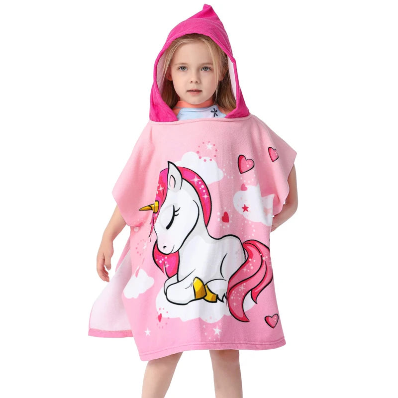 Peignoir de bain fille 6 rouge coton bio-coton-hiver-printemps-raffiné-sans-manche-capuche-rose