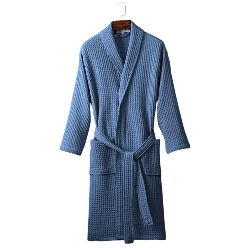 Peignoir de bain haute couture-coton-confortable-doux-manche-longue-hiver-mi-mollet-col-chale-epais