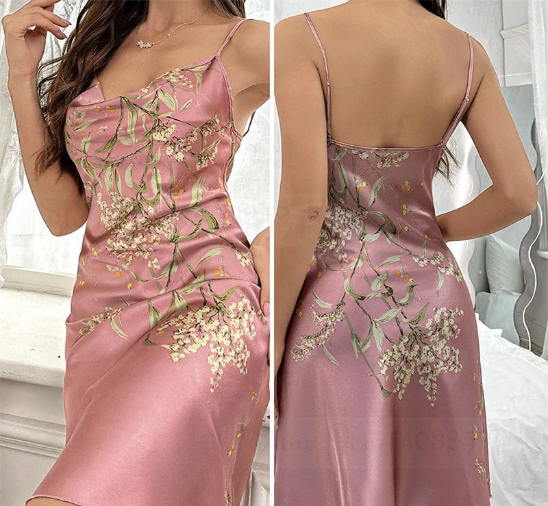 Peignoir_court_de_bain_femme_pas_cher-satin polyester-motif floral-léger-manche longue-mi mollet-absorbant-doux-été-moelleux-confortable-printemps-violet