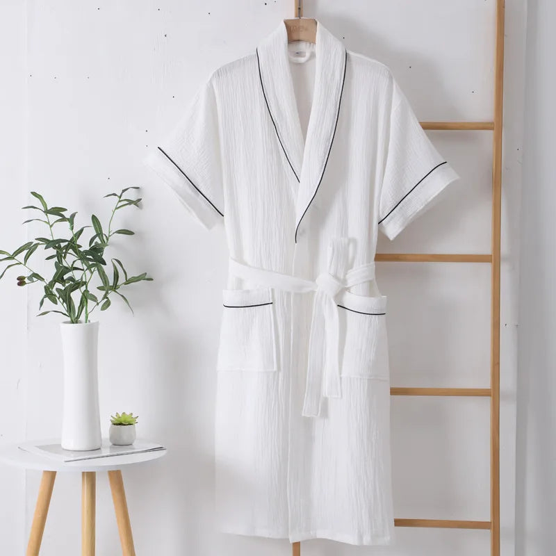 Peignoir_de_bain_100_coton_homme_et_femme-coton-rayures_distingu_es-manches_courtes-epaisseur_normal-mi-mollet-absorbant-doux-confortable-moelleux-printemps-automne-hiver-blanc