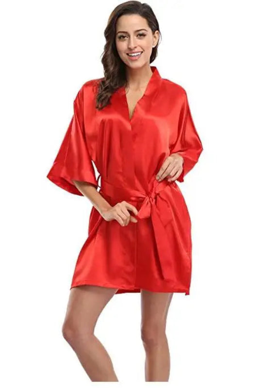 Peignoir_de_bain_16_ans-Popeline_polyester_mince-manche_courte-poche_laterale-col_V-mi-cuisse-absorbant-été-moelleux-confortable-doux-printemps-rouge