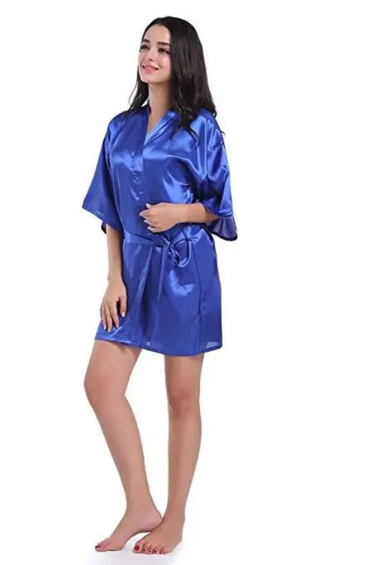 Peignoir_de_bain_16_ans-Popeline_polyester_mince-manche_courte-poche_laterale-col_V-mi-cuisse-absorbant-moelleux-doux-été-confortable-printemps-bleu