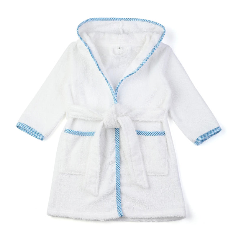 Peignoir_de_bain_2_à_3_ans-pur_coton-avec_capuche-manche_longue-épais-mi-genou-personnalisable-bande_rose-bande_bleu-absorbant-doux-moelleux-confortable-éponge-printemps-été-automne-hiver-blanc_bleu