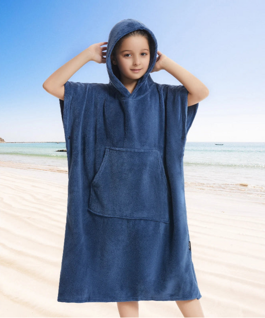 Peignoir_de_bain_4_ans_avec_capuche-polyester-sans manche-capuche-mi-mollet-doux-confortable-moelleux-absorbant-printemps-automne-éponge-hiver-bleu