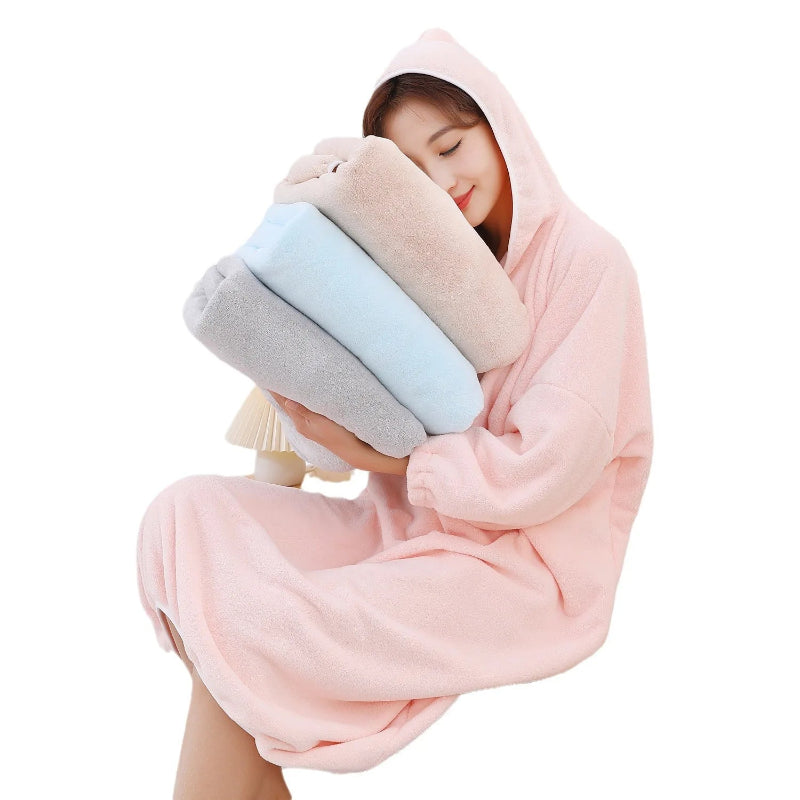 Peignoir_de_bain_adulte_fantaisie-polyester ultra fin-manche longue-epaisseur normal-mi-mollet-capuche-eponge-doux-molleux-confortable-absorbant-printemps-ete-automne-hiver