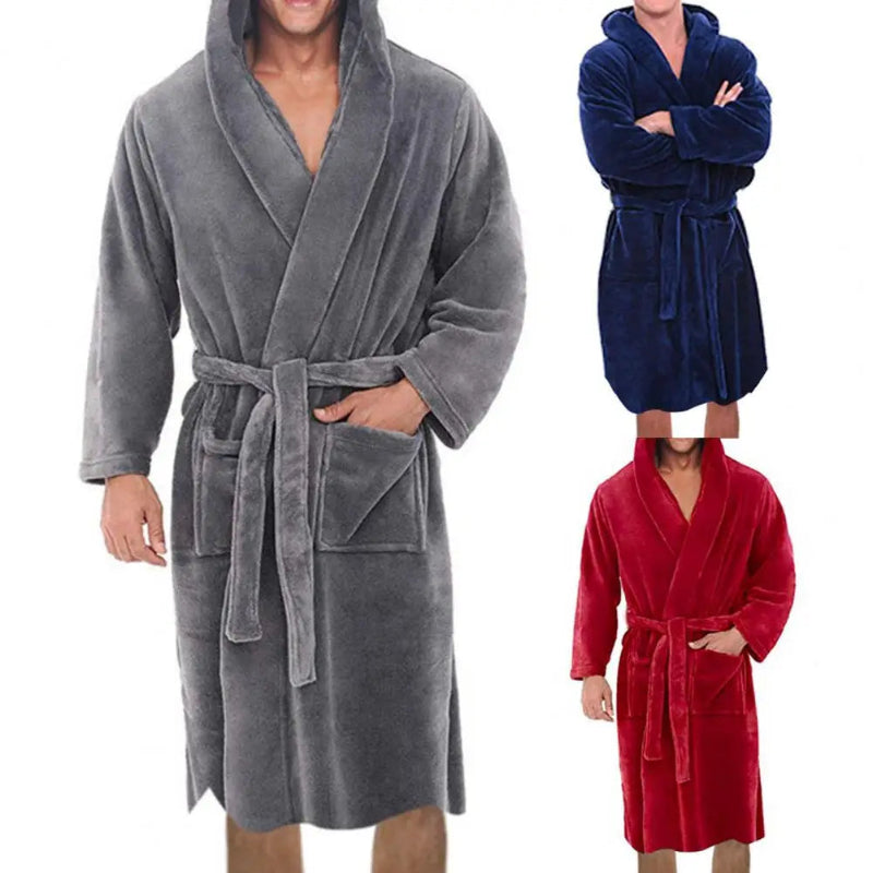 Peignoir_de_bain_avec_capuche-coton-nylon-polyester-épais-manche longue-longueur cheville-capuche-mi-mollet-doux-confortable-moelleux-épais-printemps-automne-hiver