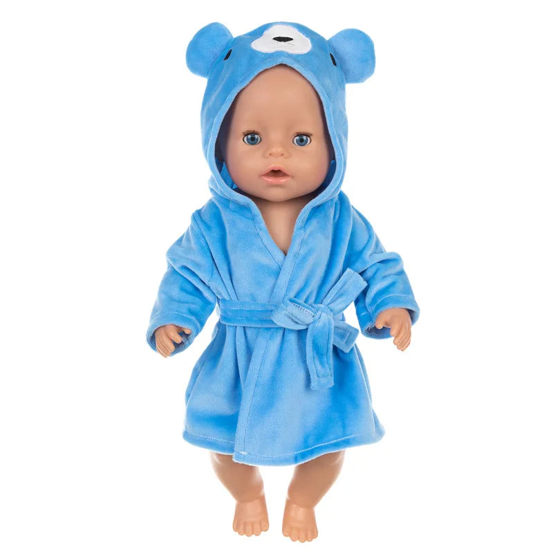 Peignoir_de_bain_bébé-animaux-flanelle-polyester-absorbant-doux-confortable-moelleux-manche longue-capuche forme animale-mi-mollet-épais-motif uni-printemps-automne-hiver-bleu
