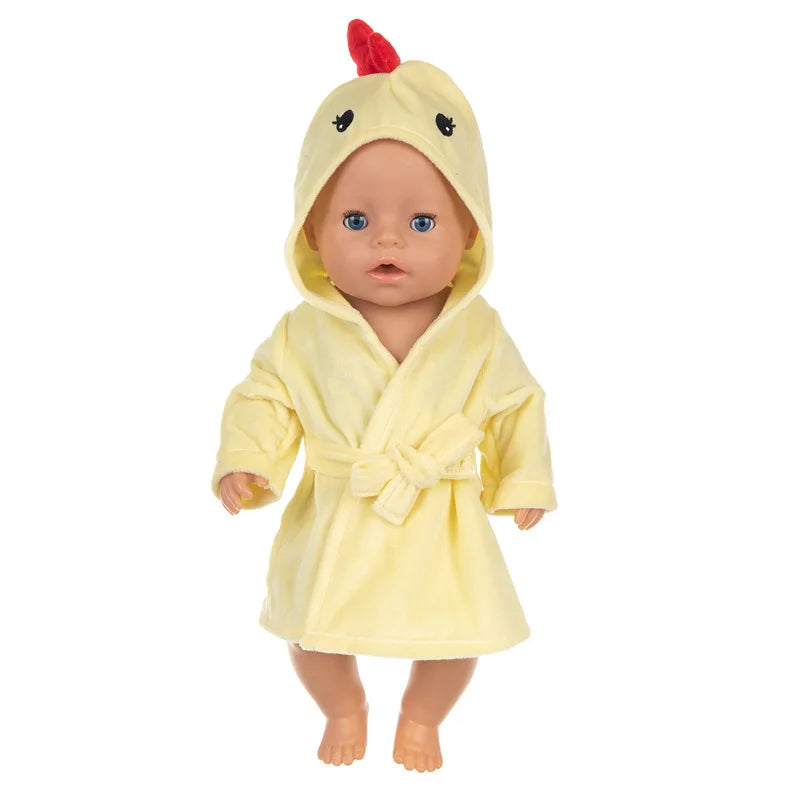 Peignoir_de_bain_bébé-animaux-flanelle-polyester-absorbant-doux-confortable-moelleux-manche longue-capuche forme animale-mi-mollet-épais-motif uni-printemps-automne-hiver-jaune