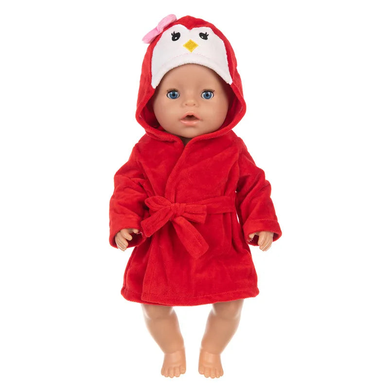 Peignoir_de_bain_bébé-animaux-flanelle-polyester-absorbant-doux-confortable-moelleux-manche longue-capuche forme animale-mi-mollet-épais-motif uni-printemps-automne-hiver-rouge