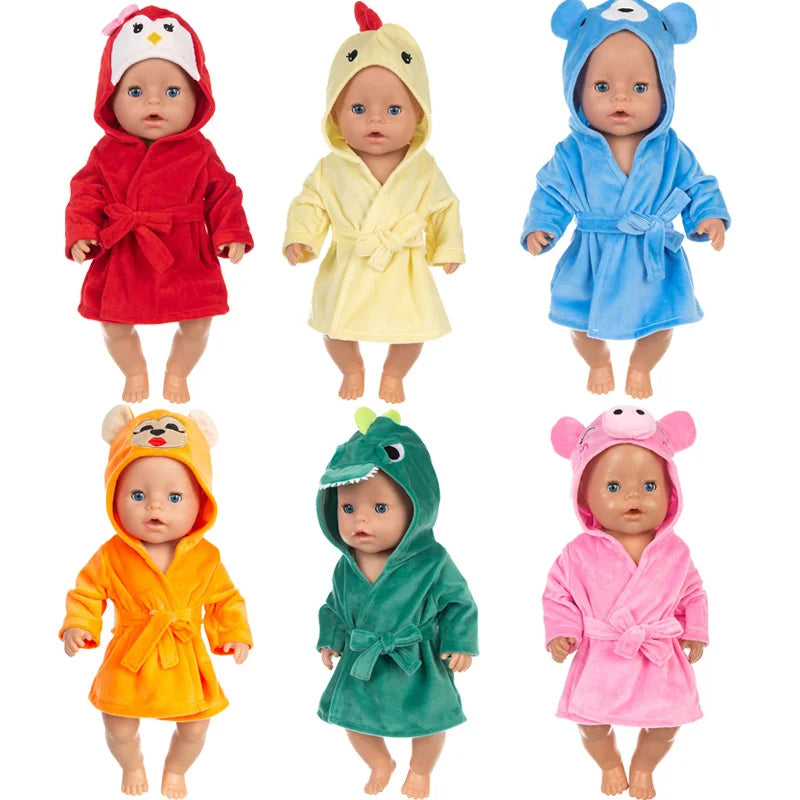 Peignoir_de_bain_bébé-animaux-flanelle-polyester-absorbant-doux-confortable-moelleux-manche longue-capuche forme animale-mi-mollet-épais-motif uni-printemps-automne-hiver