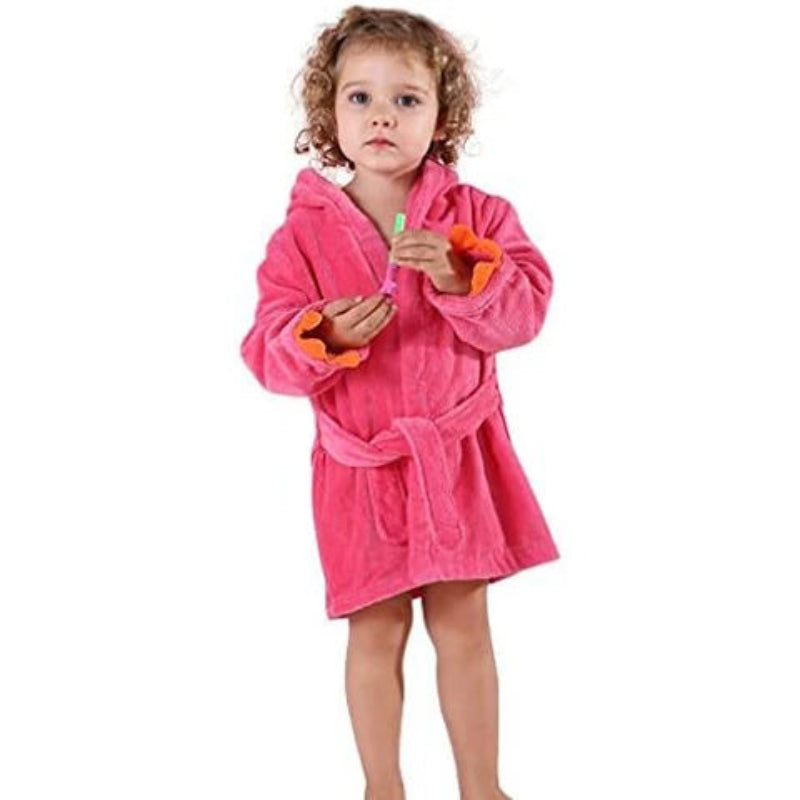 Peignoir_de_bain_bébé-capuche_forme_animale-manche_longue-mi-cuisse-épais-doux-moelleux-confortable-absorbant-printemps-hiver-automne-rose