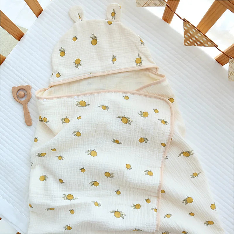 Peignoir_de_bain_bébé-coton_bio-pur_coton-capuche_forme_animale-motif_dessin_animé-doux-confortable-moelleux-absorbant-sans_manches-forme_rectangulaire-été-printemps-automne-hiver-blanc