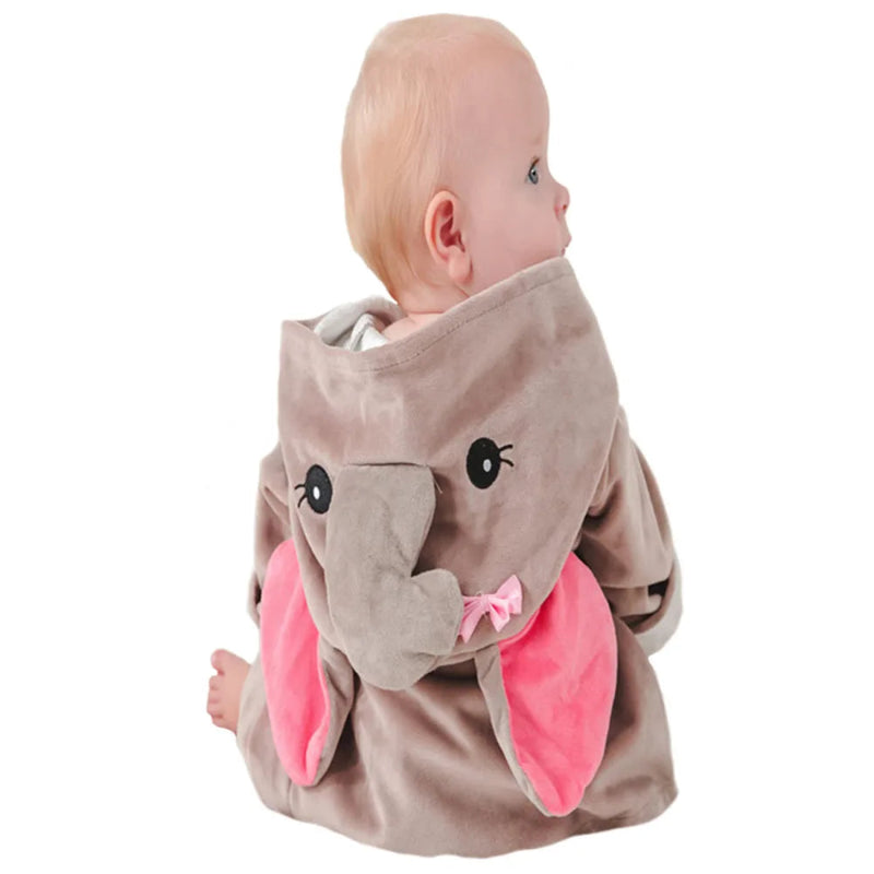 Peignoir_de_bain_bébé_serviette_éponge_polyester_coton_double_éponge_manche_longue_épais_coton_polyester_épais_double_éponge_capuche_hiver_forme_animale_printemps_automne_marron
