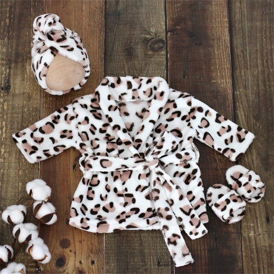 Peignoir_de_bain_best-capuche-ensemble_chaussons-ton_sur_ton-Acrylique ultra_doux pour bébé-motif-animal_dessin_animé_doux_confortable-moelleux-printemps-automne-hiver-blanc_marron_noir