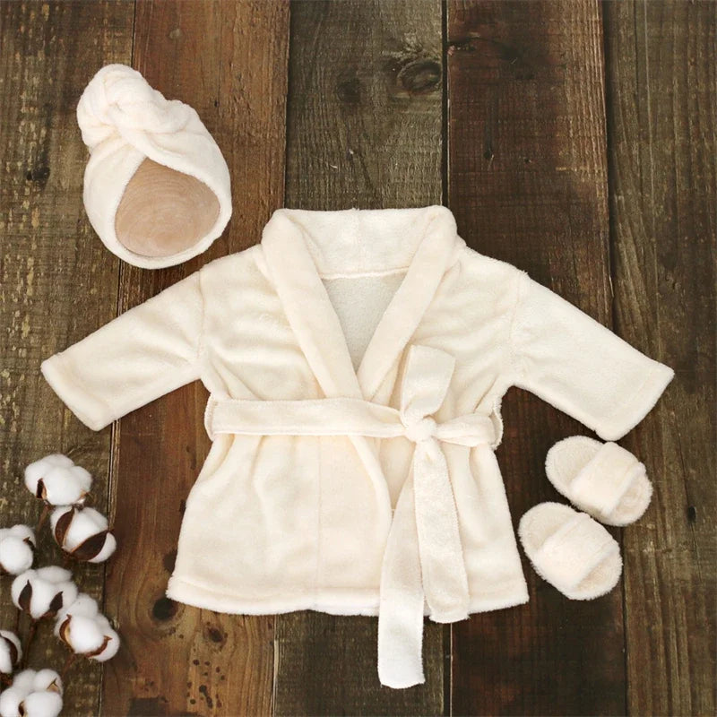Peignoir_de_bain_best-capuche-ensemble_chaussons_ton_sur_ton-Acrylique_ultra_doux_pour_bebe-motif-animal_dessin_anime_doux_confortable_moelleux-printemps_automne_hiver_blanc_rose