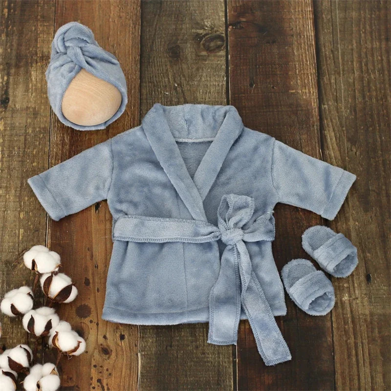 Peignoir_de_bain_best-capuche-ensemble_chaussons_ton_sur_ton-Acrylique_ultra_doux_pour_bebe-motif-animal_dessin_anime_doux_confortable_moelleux-printemps_automne_hiver_bleu