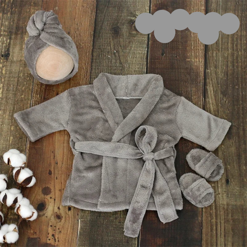 Peignoir_de_bain_best-capuche-ensemble_chaussons_ton_sur_ton-Acrylique_ultra_doux_pour_bebe-motif-animal_dessin_anime_doux_confortable_moelleux-printemps_hiver_automne_gris