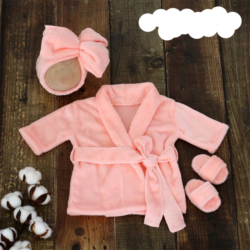 Peignoir_de_bain_best-capuche-ensemble_chaussons_ton_sur_ton-Acrylique_ultra_doux_pour_bebe-motif-animal_dessin_anime_doux_confortable_moelleux-printemps_hiver_automne_rose_clair