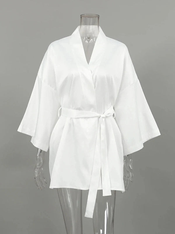 Peignoir_de_bain_blanc-Popeline-polyester-spandex-col-V-mi-cuisse-manche-longue-léger-absorbant-moelleux-confortable-été-printemps-automne-blanc