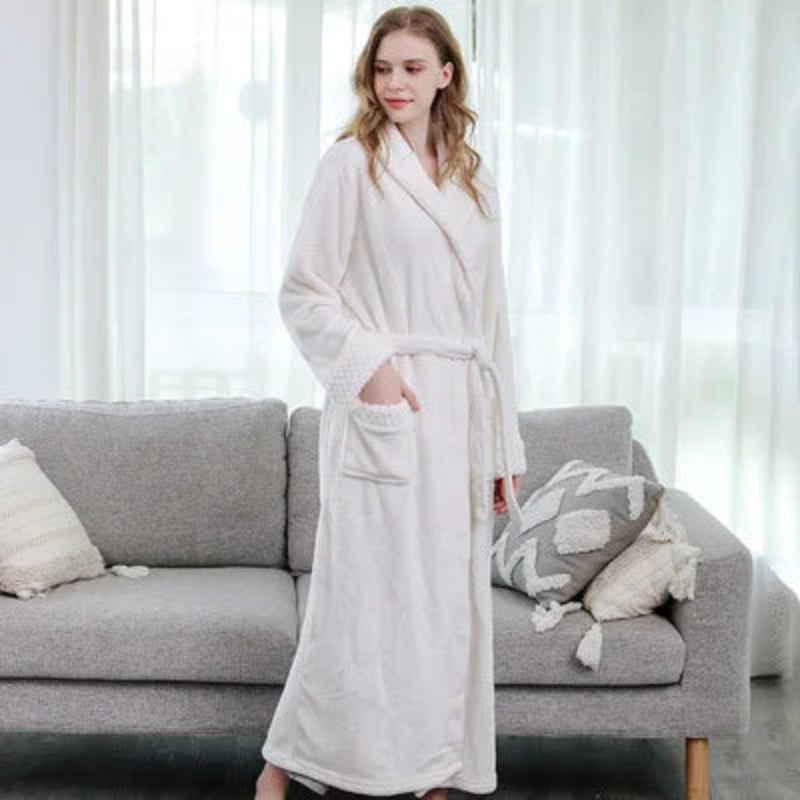 Peignoir_de_bain_brode-flanelle-polyester-col-chale-rabattu-personnalisable-manche-longue-epais-mi-mollet-doux-absorbant-confortable-moelleux-printemps-hiver-automne-blanc