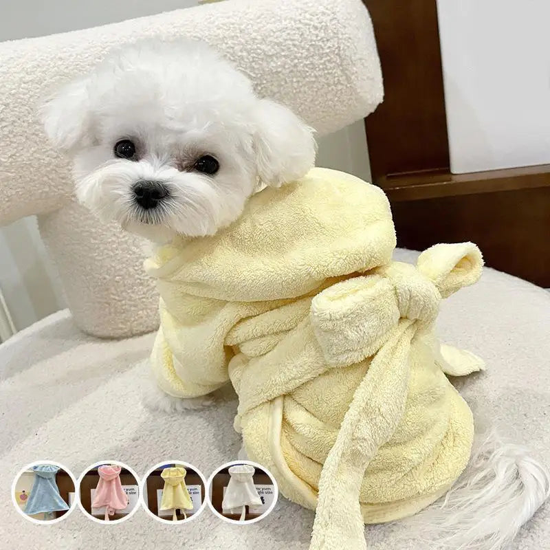 Peignoir_de_bain_capuche_pour_chien-polyester-capuche-doux-confortable-absorbant-moelleux-printemps-hiver-automne-jaune