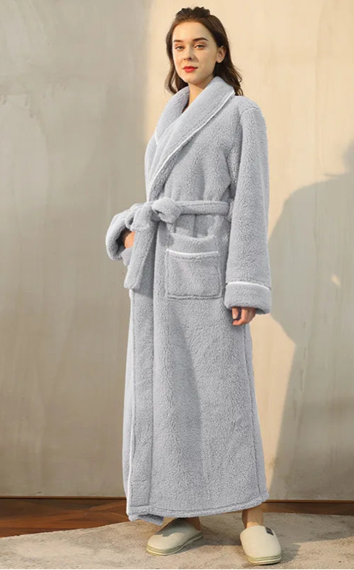 Peignoir_de_bain_coton_égyptien_homme-polyester-coton-col-châle-manche-longue-épais-longueur-cheville-confortable-doux-moelleux-absorbant-hiver-printemps-automne-gris
