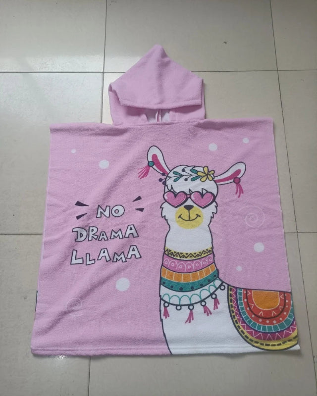 Peignoir de bain en éponge bébé garçon-microfibre-ultra-absorbant-capuche-motif-animal-motif-dessin-animé-absorbant-moelleux-confortable-printemps-été-blanc-rose