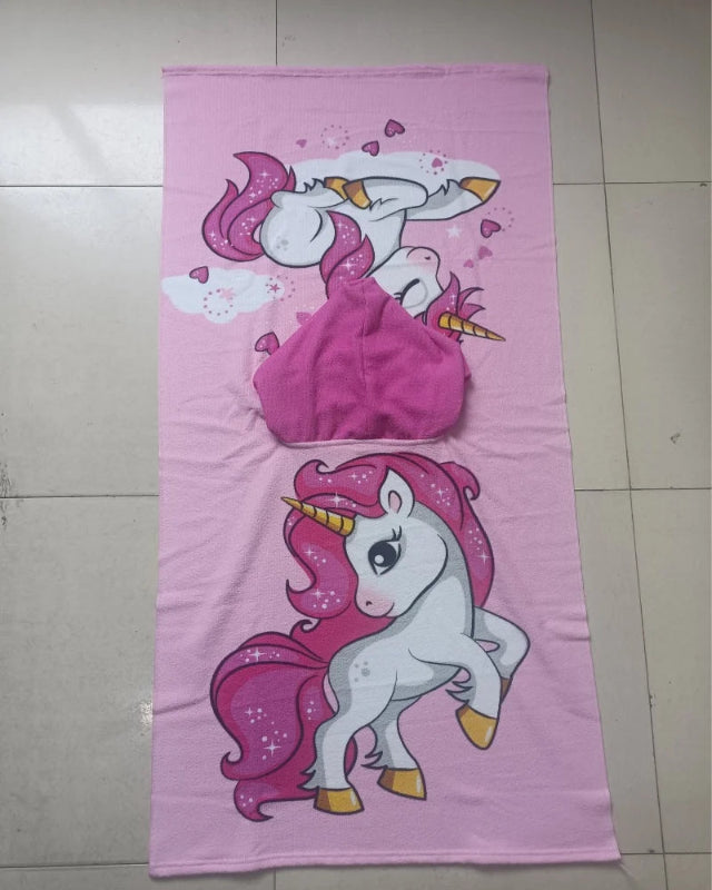 Peignoir de bain en éponge bébé garçon-microfibre-ultra-absorbant-capuche-motif-animal-motif-dessin-animé-absorbant-moelleux-confortable-printemps-été-rose-blanc
