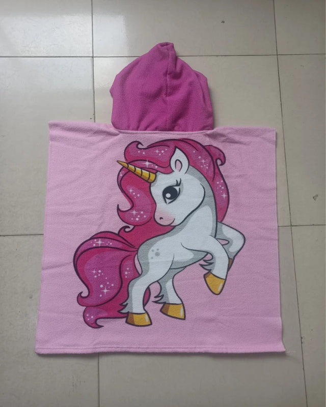 Peignoir de bain en éponge bébé garçon-microfibre-ultra-absorbant-capuche-motif-animal-motif-dessin-animé-absorbant-moelleux-confortable-printemps-été-rose