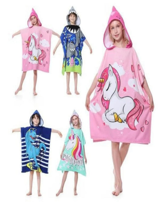 Peignoir de bain en éponge bébé garçon-microfibre-ultra-absorbant-capuche-motif-animal-motif-dessin-animé-absorbant-moelleux-confortable-printemps-été