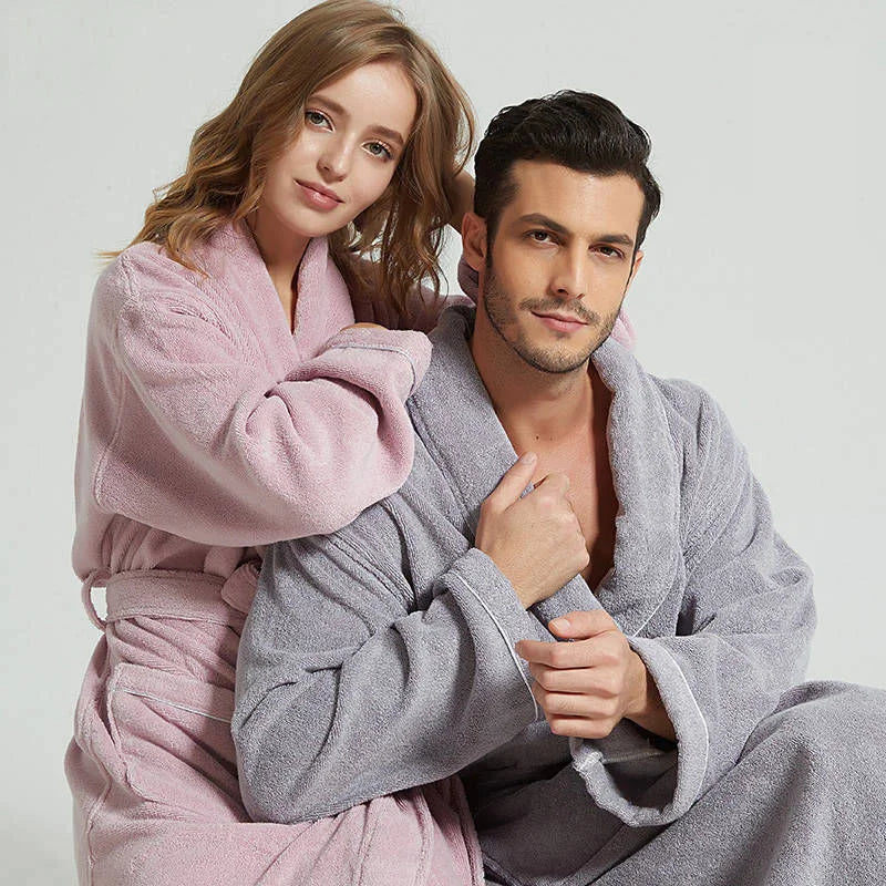 Peignoir_de_bain_en_éponge_homme-coton-éponge-manche-longue-col-V-mi-mollet-doux-confortable-printemps-automne-hiver-violet-gris
