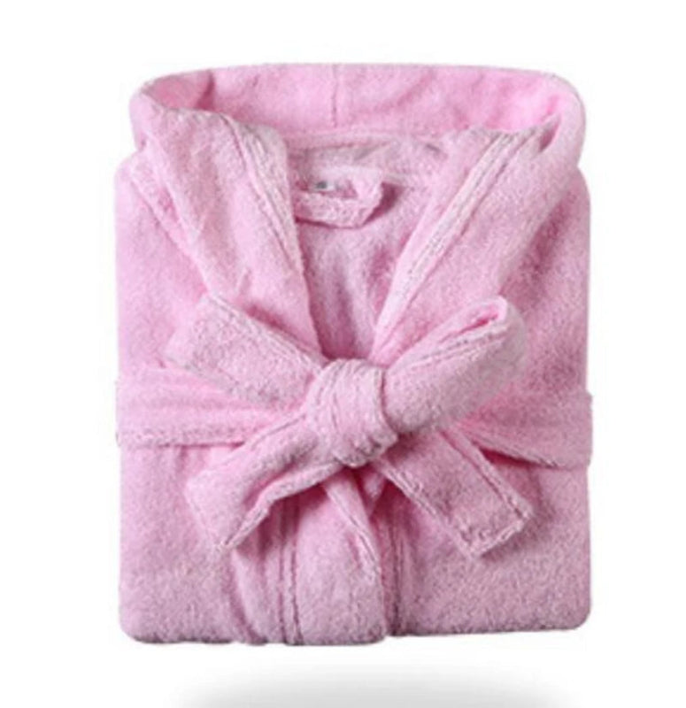 Peignoir_de_bain_enfant_coton_bio-coton-capuche-manche-longue-épais-mi-mollet-doux-confortable-moelleux-éponge-printemps-automne-hiver-rose