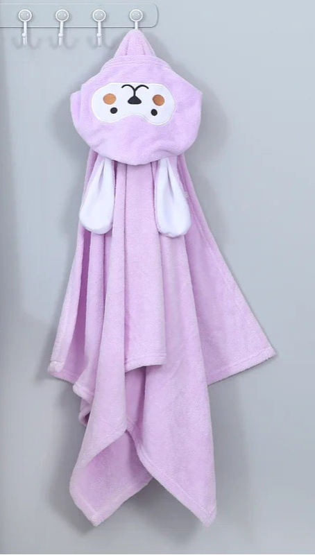 Peignoir_de_bain_enfant_tres_absorbant-coral-fleece-capuche-motif-animal-forme-rectangulaire-doux-sans-manche-confortable-moelleux-motif-dessin-anime-printemps-été-violet
