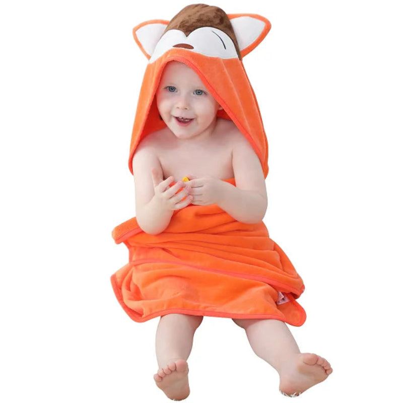 Peignoir_de_bain_enfants_coton-coton-polyester-motif-dessin-anime-capuche-forme-animale-moelleux-doux-absorbant-confortable-printemps-été-automne-orange-marron-blanc
