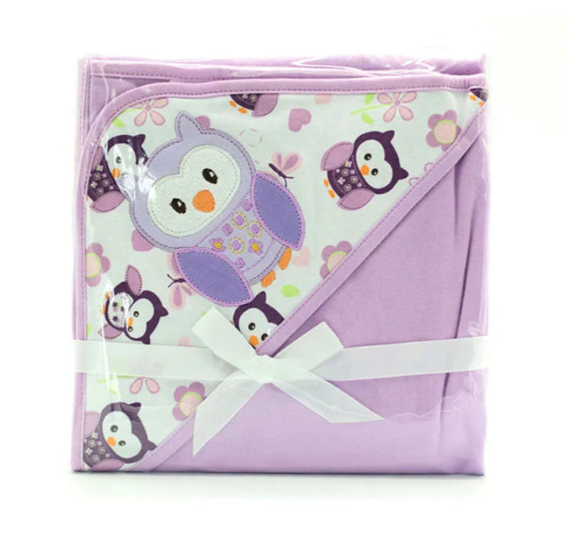 Peignoir de bain eponge bébé-coton-motif-imprime-forme-carree-motif-dessin-animé-moelleux-confortable-absorbant-printemps-automne-ete-hiver-violet