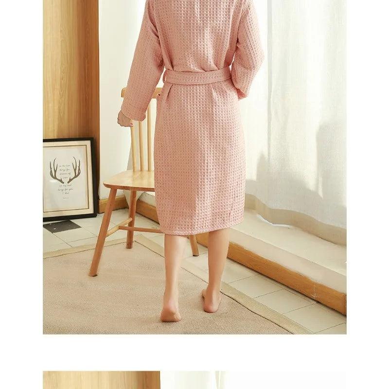 Peignoir_de_bain_eponge_blanc-coton-eponge-doux-confortable-moelleux-col-chale-manche-longue-epais-printemps-hiver-automne-rose