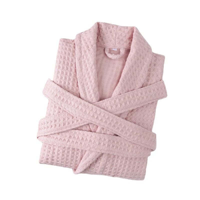 Peignoir_de_bain_eponge_blanc-coton-eponge-doux-confortable-moelleux-col-chale-manche-longue-hiver-epais-printemps-automne-rose