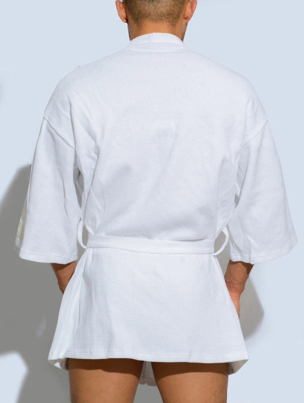 Peignoir_de_bain_eponge_bleu_court-eponge-coton-manche-trois-quarts-epaisseur-normale-col-chale-mi-cuisse-moelleux-confortable-ete-absorbant-printemps-automne-blanc