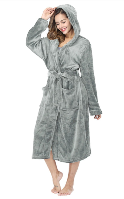 Peignoir_de_bain_eponge_femme_coton_bio-coton-flanelle-polyester-capuche-manche-longue-epais-mi-mollet-moelleux-confortable-absorbant-hiver-printemps-automne-gris