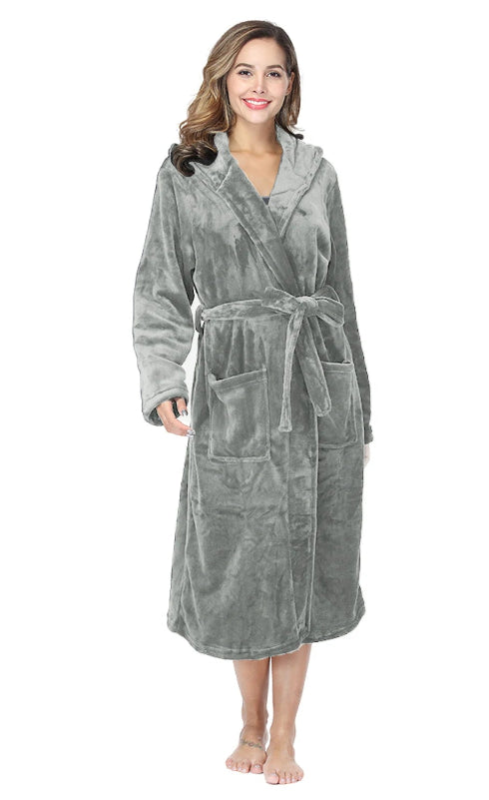 Peignoir_de_bain_eponge_femme_coton_bio-coton-flanelle-polyester-capuche-manche-longue-epais-mi-mollet-moelleux-confortable-absorbant-printemps-hiver-automne-gris