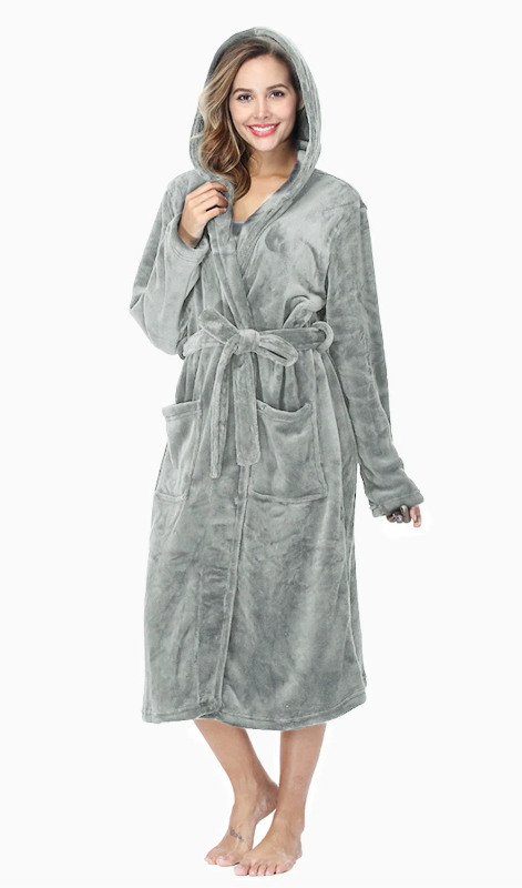 Peignoir_de_bain_eponge_femme_coton_bio-coton-flanelle-polyester-capuche-manche-longue-epais-mi-mollet-moelleux-confortable-hiver-absorbant-printemps-automne-gris