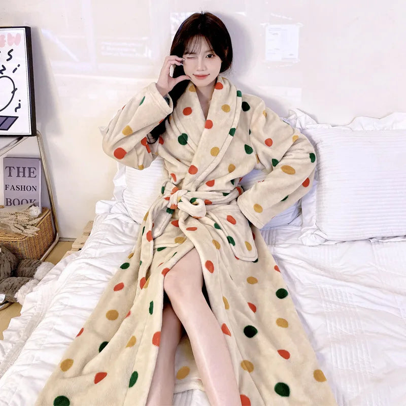 Peignoir_de_bain_femme-flanelle-polyester-imprime-col-chale-manche-longue-epais-longueur-cheville-motif-floral-geometrique-moelleux-confortable-printemps-hiver-automne-bleu-marine-beige-orange-vert