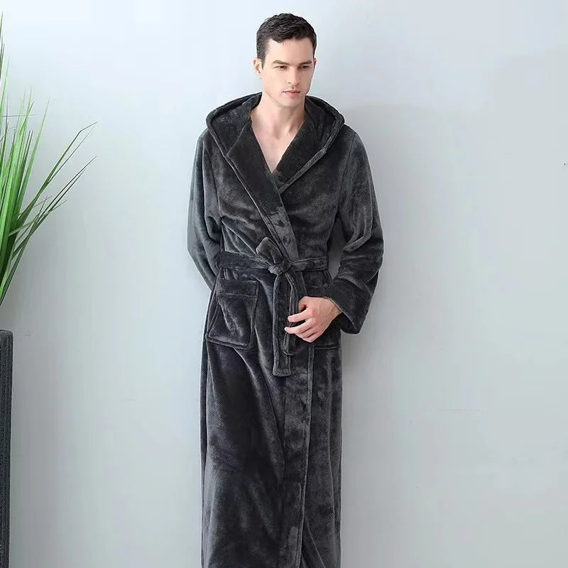 Peignoir_de_bain_femme_avec_prenom-flanelle-polyester-brode-epais-manche-longue-mi-mollet-capuche-absorbant-prenitemps-automne-hiver-moelleux-confortable-noir