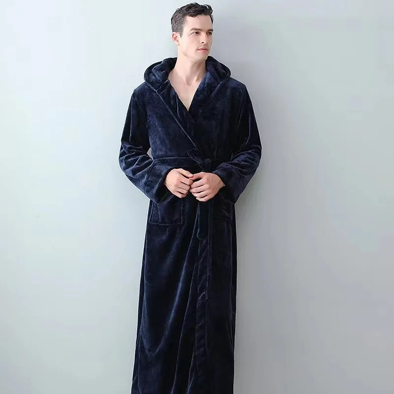 Peignoir_de_bain_femme_avec_prenom-flanelle-polyester-brode-epais-manche-longue-mi-mollet-capuche-absorbant-prenitemps-hiver-automne-moelleux-confortable-bleu-marine