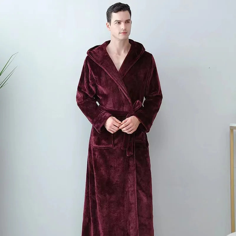 Peignoir_de_bain_femme_avec_prenom-flanelle-polyester-brode-epais-manche-longue-mi-mollet-capuche-absorbant-prenitemps-hiver-automne-moelleux-confortable-bordeaux