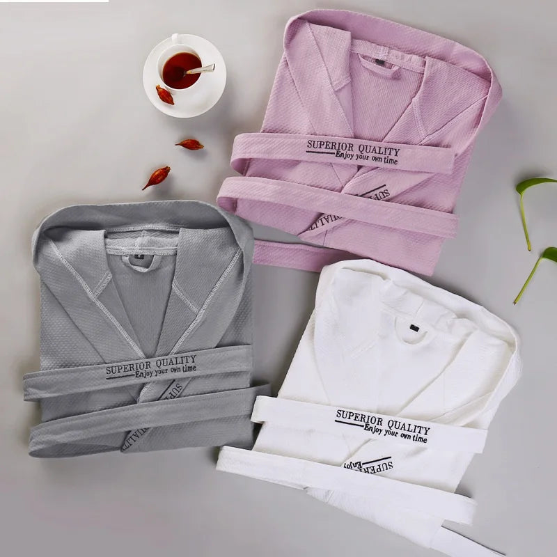 Peignoir de bain femme carre blanc-coton-capuche-manche-longue-mi-mollet-epaisseur-normal-moelleux-confortable-absorbant-hiver-printemps-automne-ete-violet-gris-blanc